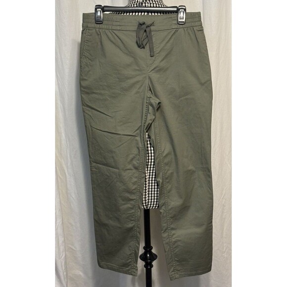 Old Navy Pants Women's Size 4 Green Cotton Stretch Drawstring - Picture 1 of 6